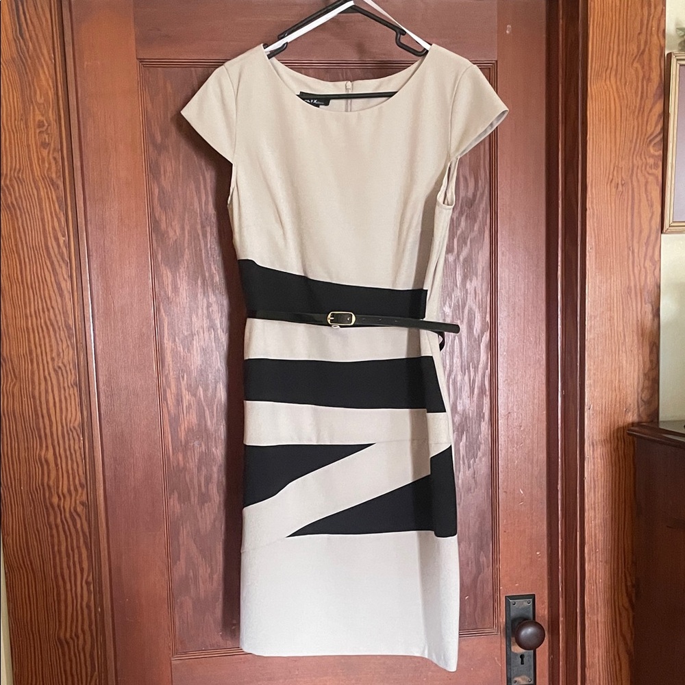 Alyx Beige and Black Midi Dress